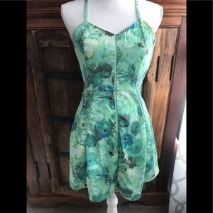 Candies Green Floral Lined Sundress Junior size 1